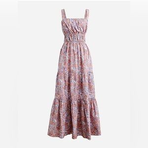 JCrew tiered midi dress with convertible straps